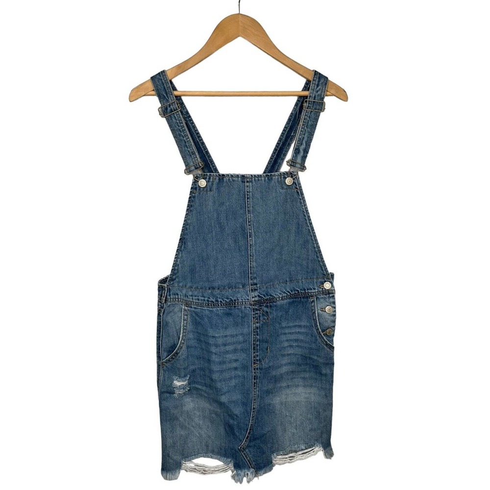 New Arizona Overalls Jumper Wiskering Y2K 90s Dress Denim Jean Blue S